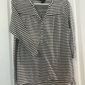 Striped Black and White Women's Top